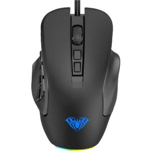 AULA FIRE Η510 Ενσύρματο Gaming Ποντίκι ,10000DPI, 14 Πλήκτρα, RGB Φωτισμός, Μαύρο Χρώμα